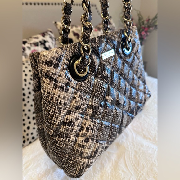 NWT Kate Spade Gorgeous quilted Small Maryanne Gold Coast Snakeskin Bag - Picture 3 of 10